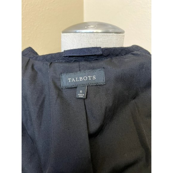 TALBOTS Women's Blazer Jacket Black Pocketed Collared Size 6 - Picture 4 of 4